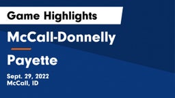 McCall-Donnelly  vs Payette Game Highlights - Sept. 29, 2022