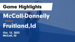McCall-Donnelly  vs Fruitland,Id Game Highlights - Oct. 13, 2022