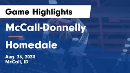 McCall-Donnelly  vs Homedale  Game Highlights - Aug. 26, 2023