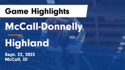 McCall-Donnelly  vs Highland  Game Highlights - Sept. 22, 2023