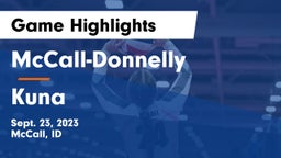 McCall-Donnelly  vs Kuna  Game Highlights - Sept. 23, 2023