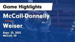 McCall-Donnelly  vs Weiser  Game Highlights - Sept. 23, 2023