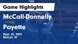 McCall-Donnelly  vs Payette  Game Highlights - Sept. 25, 2023
