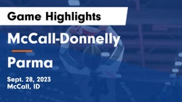 McCall-Donnelly  vs Parma  Game Highlights - Sept. 28, 2023