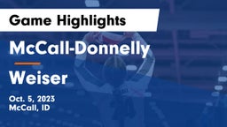 McCall-Donnelly  vs Weiser  Game Highlights - Oct. 5, 2023