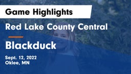 Red Lake County Central vs Blackduck  Game Highlights - Sept. 12, 2022