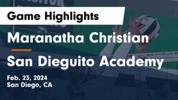 Maranatha Christian  vs San Dieguito Academy Game Highlights - Feb. 23, 2024
