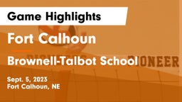 Fort Calhoun  vs Brownell-Talbot School Game Highlights - Sept. 5, 2023