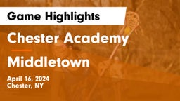 Chester Academy vs Middletown  Game Highlights - April 16, 2024