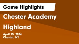 Chester Academy vs Highland  Game Highlights - April 25, 2024