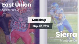 Matchup: East Union High vs. Sierra  2016