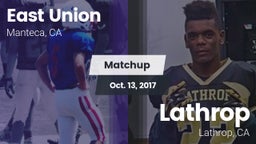 Matchup: East Union High vs. Lathrop  2017