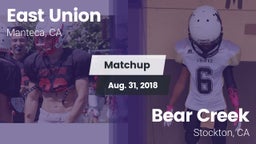 Matchup: East Union High vs. Bear Creek  2018
