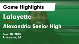 Lafayette  vs Alexandria Senior High Game Highlights - Jan. 30, 2023