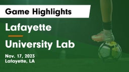Lafayette  vs University Lab  Game Highlights - Nov. 17, 2023