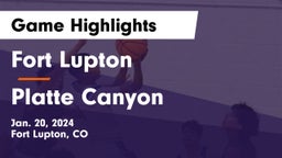 Fort Lupton  vs Platte Canyon Game Highlights - Jan. 20, 2024