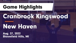 Cranbrook Kingswood  vs New Haven  Game Highlights - Aug. 27, 2022