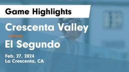 Crescenta Valley  vs El Segundo  Game Highlights - Feb. 27, 2024