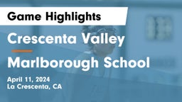 Crescenta Valley  vs Marlborough School Game Highlights - April 11, 2024