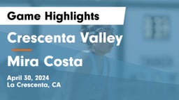 Crescenta Valley  vs Mira Costa  Game Highlights - April 30, 2024