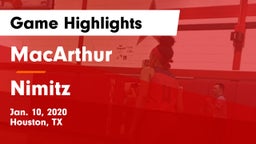 MacArthur  vs Nimitz  Game Highlights - Jan. 10, 2020