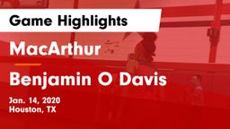 MacArthur  vs Benjamin O Davis  Game Highlights - Jan. 14, 2020