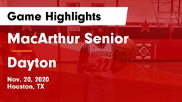 MacArthur Senior  vs Dayton Game Highlights - Nov. 20, 2020