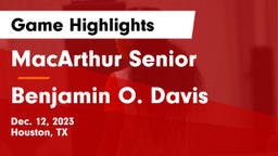 MacArthur Senior  vs Benjamin O. Davis  Game Highlights - Dec. 12, 2023