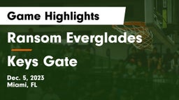 Ransom Everglades  vs Keys Gate Game Highlights - Dec. 5, 2023