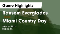 Ransom Everglades  vs Miami Country Day  Game Highlights - Sept. 8, 2022