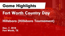 Fort Worth Country Day  vs Hillsboro (Hillsboro Tournament) Game Highlights - Dec. 7, 2018