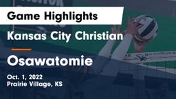 Kansas City Christian  vs Osawatomie Game Highlights - Oct. 1, 2022