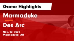 Marmaduke  vs Des Arc  Game Highlights - Nov. 22, 2021