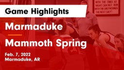 Marmaduke  vs Mammoth Spring  Game Highlights - Feb. 7, 2022