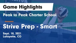 Peak to Peak Charter School vs Strive Prep - Smart Game Highlights - Sept. 18, 2021