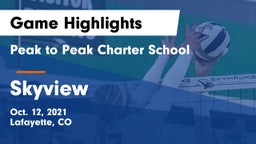 Peak to Peak Charter School vs Skyview  Game Highlights - Oct. 12, 2021
