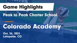 Peak to Peak Charter School vs Colorado Academy Game Highlights - Oct. 26, 2021