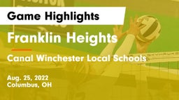 Franklin Heights  vs Canal Winchester Local Schools Game Highlights - Aug. 25, 2022