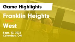 Franklin Heights  vs West  Game Highlights - Sept. 12, 2022
