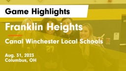 Franklin Heights  vs Canal Winchester Local Schools Game Highlights - Aug. 31, 2023