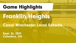 Franklin Heights  vs Canal Winchester Local Schools Game Highlights - Sept. 26, 2023