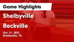 Shelbyville  vs Beckville Game Highlights - Oct. 31, 2022