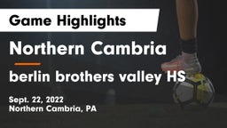 Northern Cambria  vs berlin brothers valley HS Game Highlights - Sept. 22, 2022