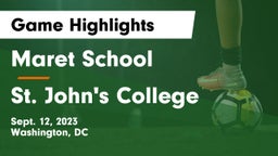 Maret School vs St. John's College  Game Highlights - Sept. 12, 2023