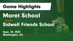 Maret School vs Sidwell Friends School Game Highlights - Sept. 28, 2023