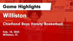 Williston  vs Chiefland  Boys Varsity Basketball Game Highlights - Feb. 10, 2024