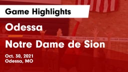 Odessa  vs Notre Dame de Sion  Game Highlights - Oct. 30, 2021