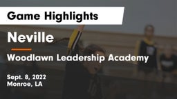 Neville  vs Woodlawn Leadership Academy Game Highlights - Sept. 8, 2022
