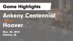 Ankeny Centennial  vs Hoover  Game Highlights - Nov. 30, 2018
