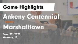 Ankeny Centennial  vs Marshalltown  Game Highlights - Jan. 22, 2021